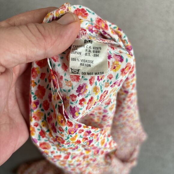 Vintage CRISCA Blouse Plus Size 1X-2X West Germany Orange Floral Viscose Hippie - Picture 13 of 13